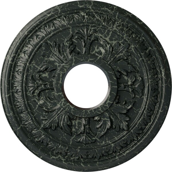 Ekena Millwork Baltimore Medallion (Canopies up to 5 1/2"), 15 3/8"OD x 4 1/4"ID x 1 1/2"P, Painted Turtle Crackle CM15BAPTC - main